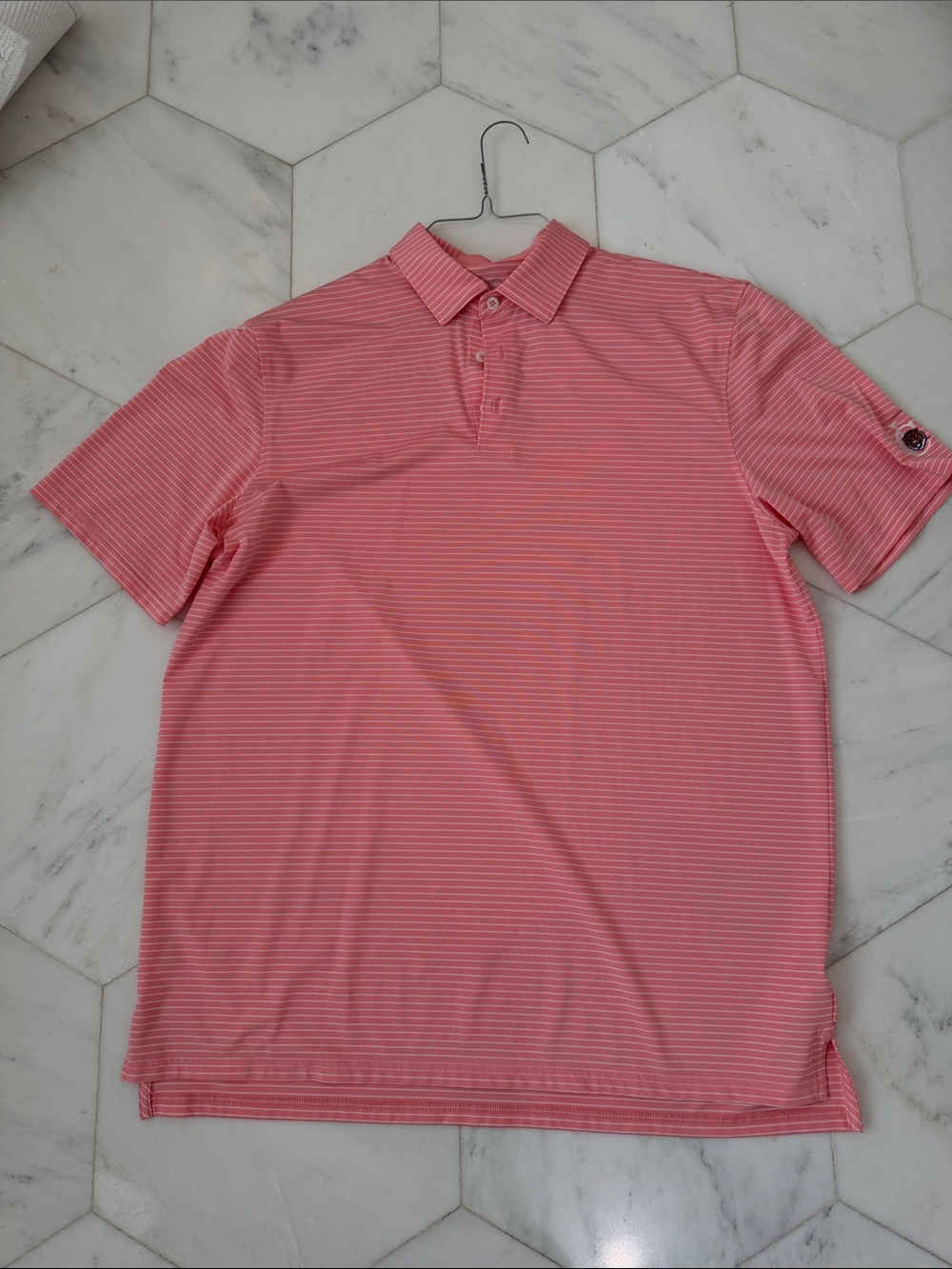 Southern Tide Men's Coral Thin-Striped Polo
